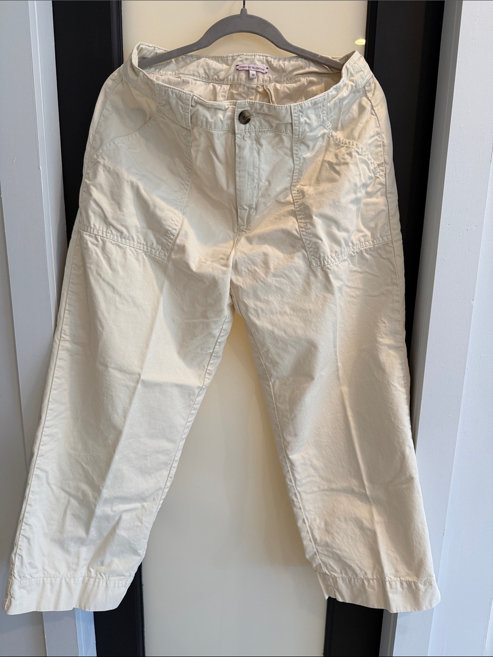 Frances Valentine Off-White Cotton Chino Trousers